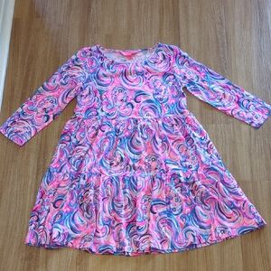 Geanna 3/4 Sleeve Swing Dress in Flamingoal